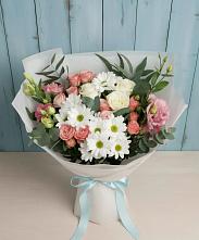 Букет цветов из:  Розы, Лизиантусы и Хризантемы в Базарные Матаки