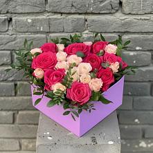Цветочная композиция из Розы в коробке в Базарные Матаки