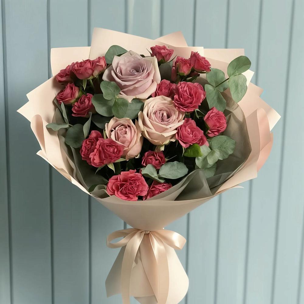 Букет цветов из: Гвоздики и Розы в Базарные Матаки