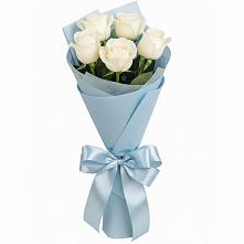 Букет 5 Белых роз Проуд в Базарные Матаки