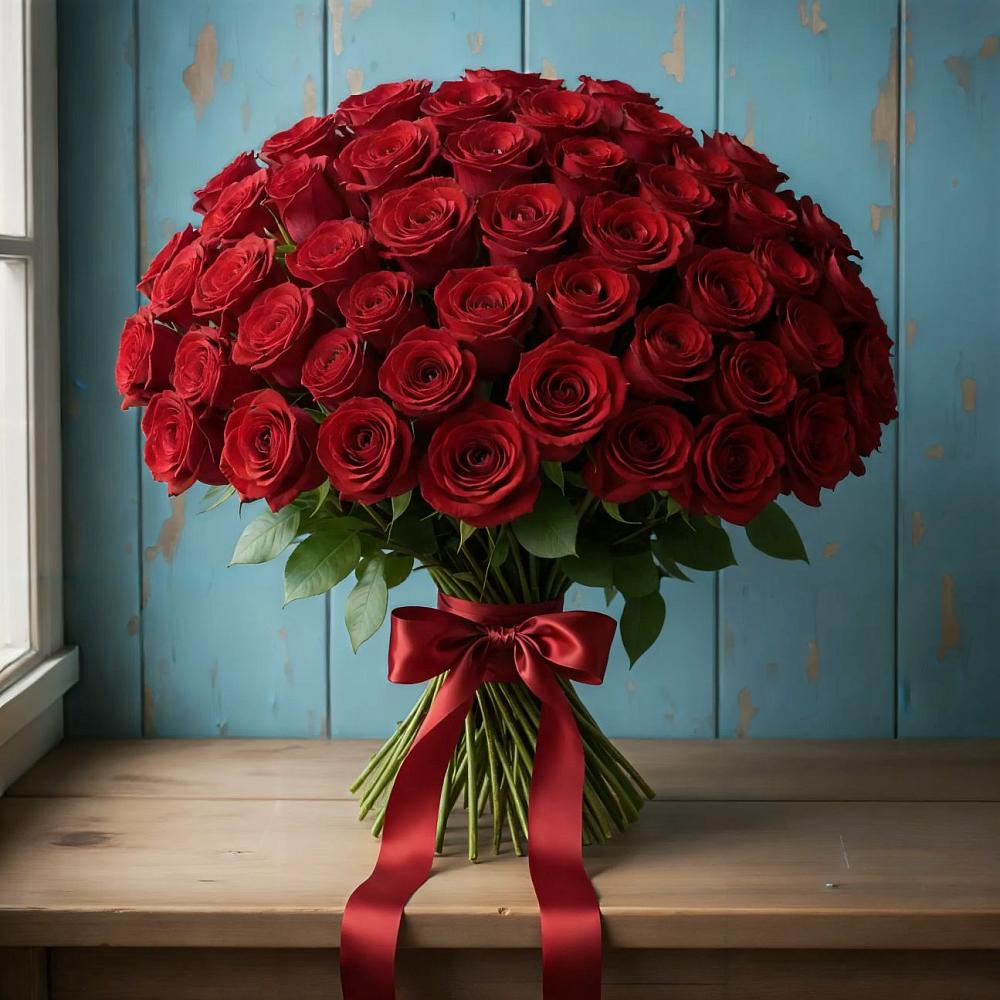 Букет Красные розы Блэк Меджик в Базарные Матаки