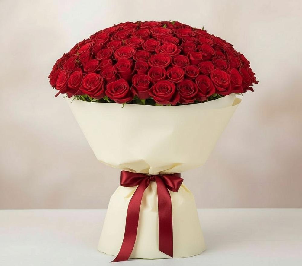 Букет 101 Красная роза Милано в Базарные Матаки