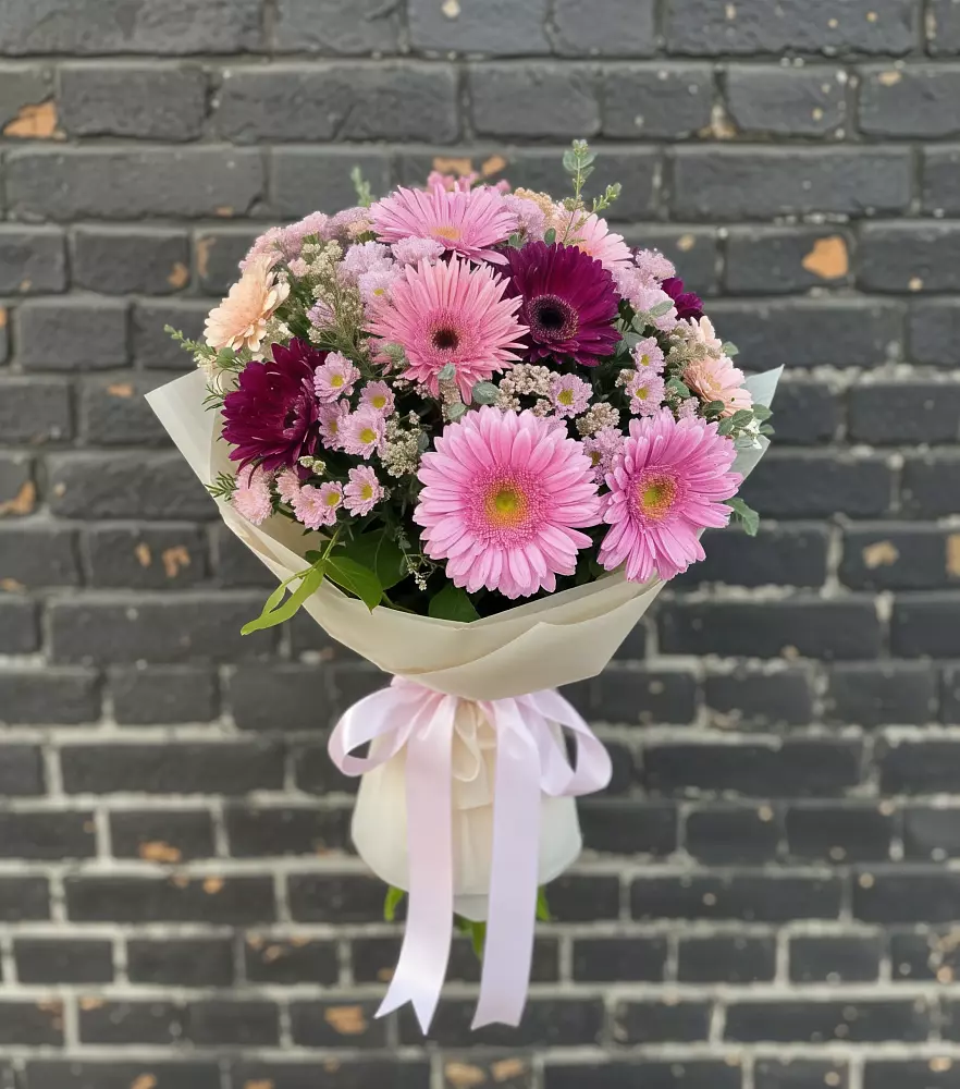Букет цветов из: Герберы и Хризантемы в Базарные Матаки