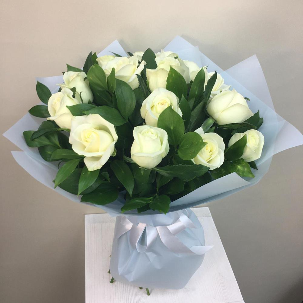 Букет 15 Белых роз Проуд в Базарные Матаки
