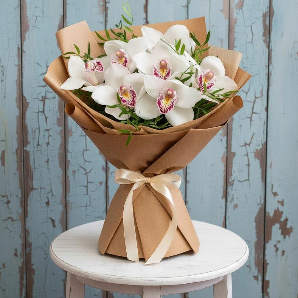 Букет цветов из: Орхидеи и Розы в Базарные Матаки