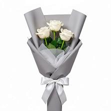 Букет 3 белые розы в Базарные Матаки