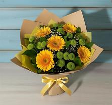 Букет цветов из:  Герберы и Хризантемы в Базарные Матаки
