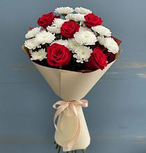 Букет цветов из:  Розы и Хризантемы #REPLACE_PRED# Базарные Матаки
