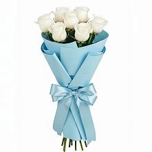 Букет 7 белых роз Проуд в Базарные Матаки