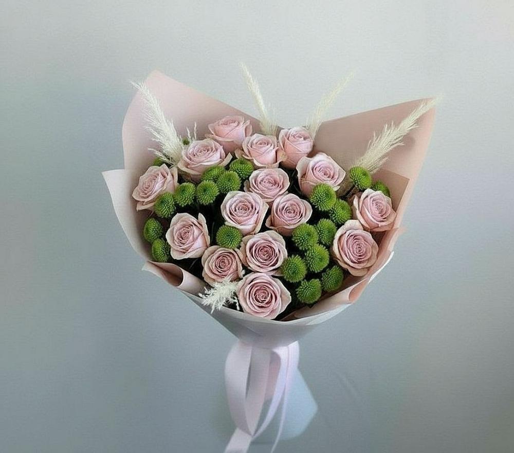 Букет цветов из: Розы и Хризантемы в Базарные Матаки