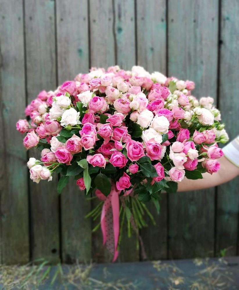 Букет Розовые кустовые розы Натали и Лав Лидия в Базарные Матаки