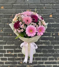 Букет цветов из:  Герберы и Хризантемы в Базарные Матаки