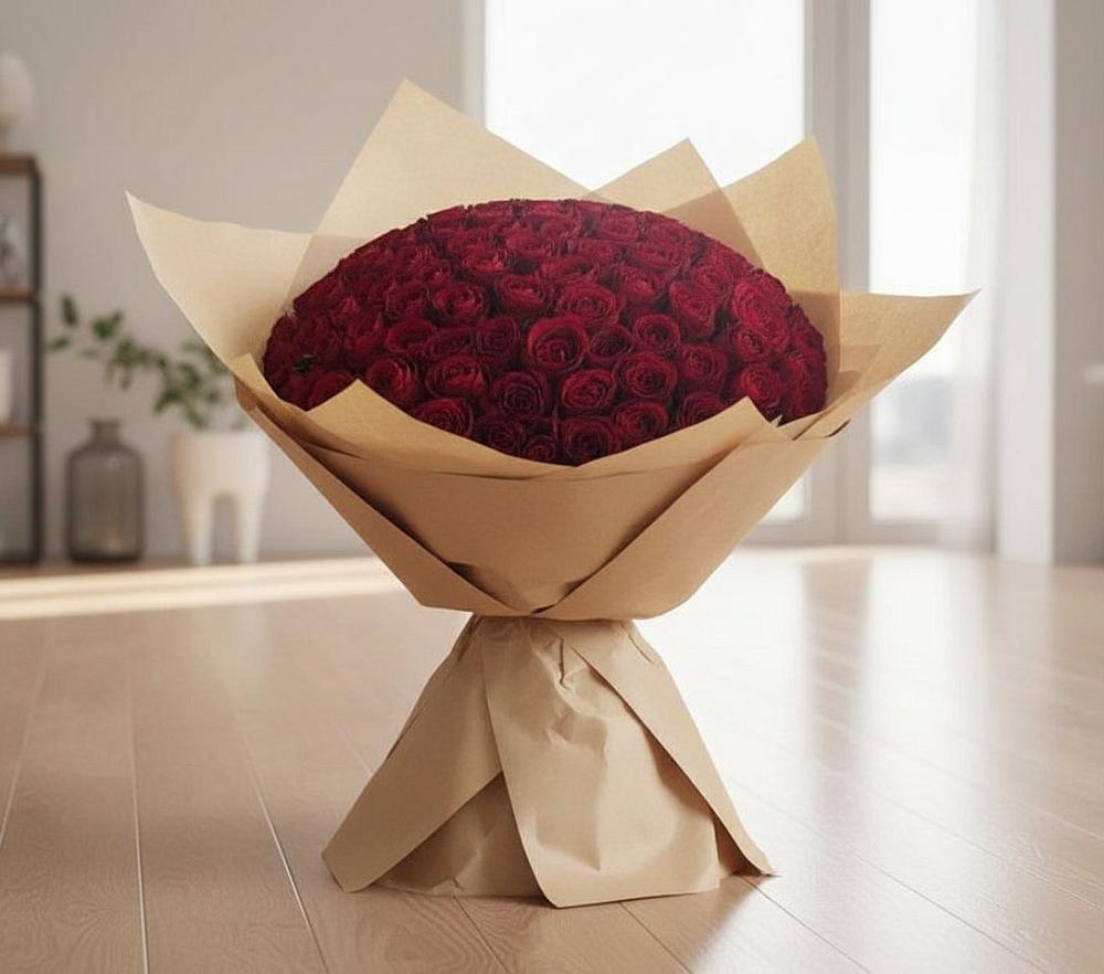 Букет 101 Красная роза в Базарные Матаки