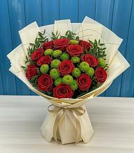 Букет цветов из:  Розы и Хризантемы в Базарные Матаки