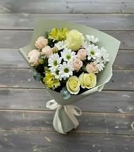 Букет цветов из:  Альстромерии, Розы и Хризантемы в Базарные Матаки