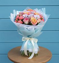 Букет цветов из:  Хризантемы и Розы в Базарные Матаки