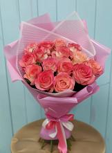 Букет 15 Розовых роз Равель #REPLACE_PRED# Базарные Матаки