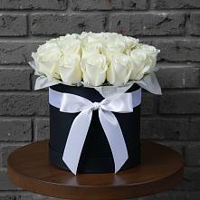 Цветочная композиция из Розы в шляпной коробке в Базарные Матаки